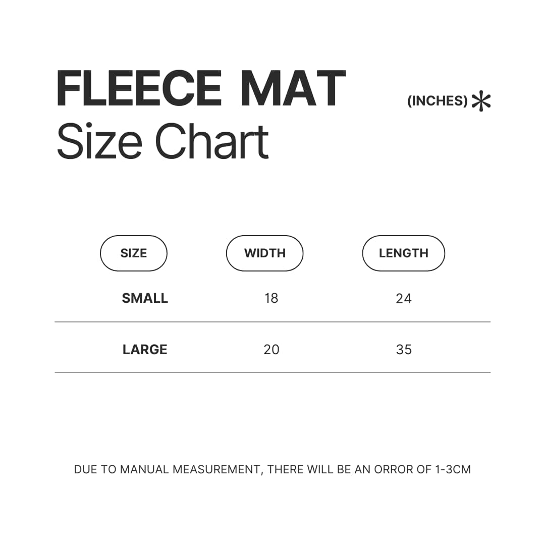 Fleece Mat Size Chart - A Day To Remember Merch