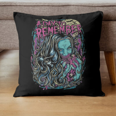 Vintage 2000s A Day To Remember AOP Graphic Pillow